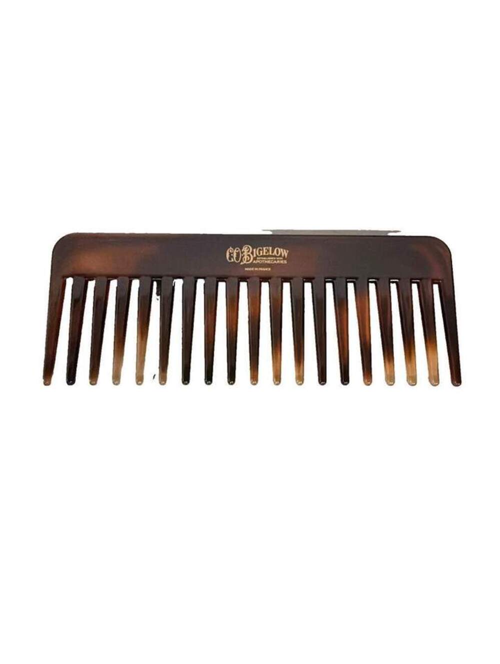 Bigelow Apothecaries Wide Tooth Comb Tortoise Brown Detangling Hair Comb New